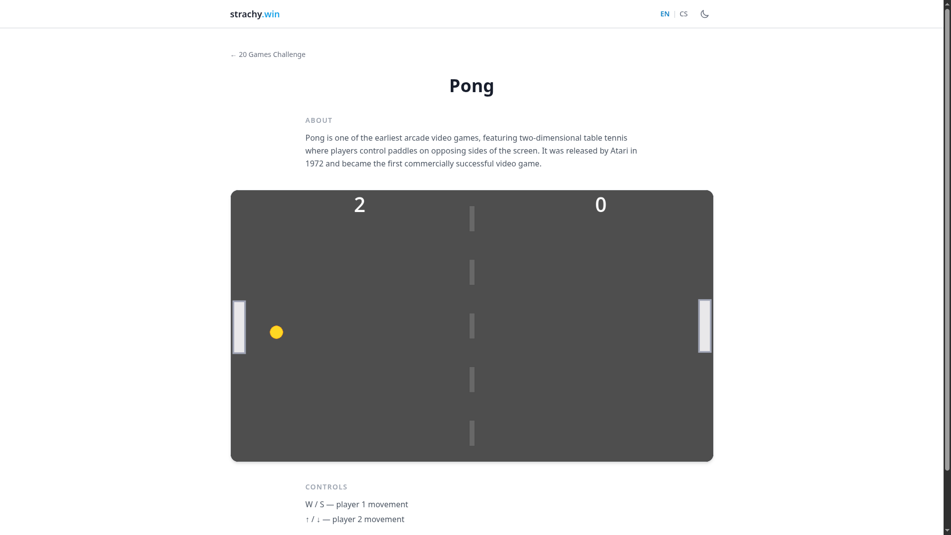 Pong demo in light theme